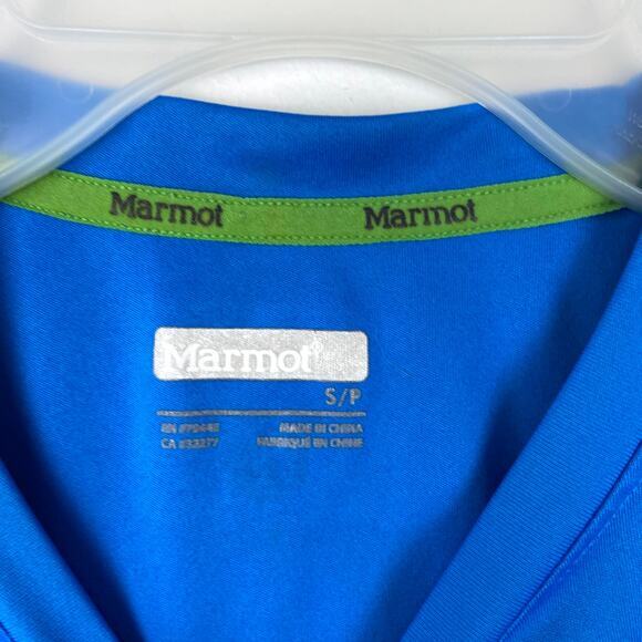 Marmot Blue Short Sleeve Workout‎ Shirt Performance Shirt Men's Size Small - Picture 4 of 6
